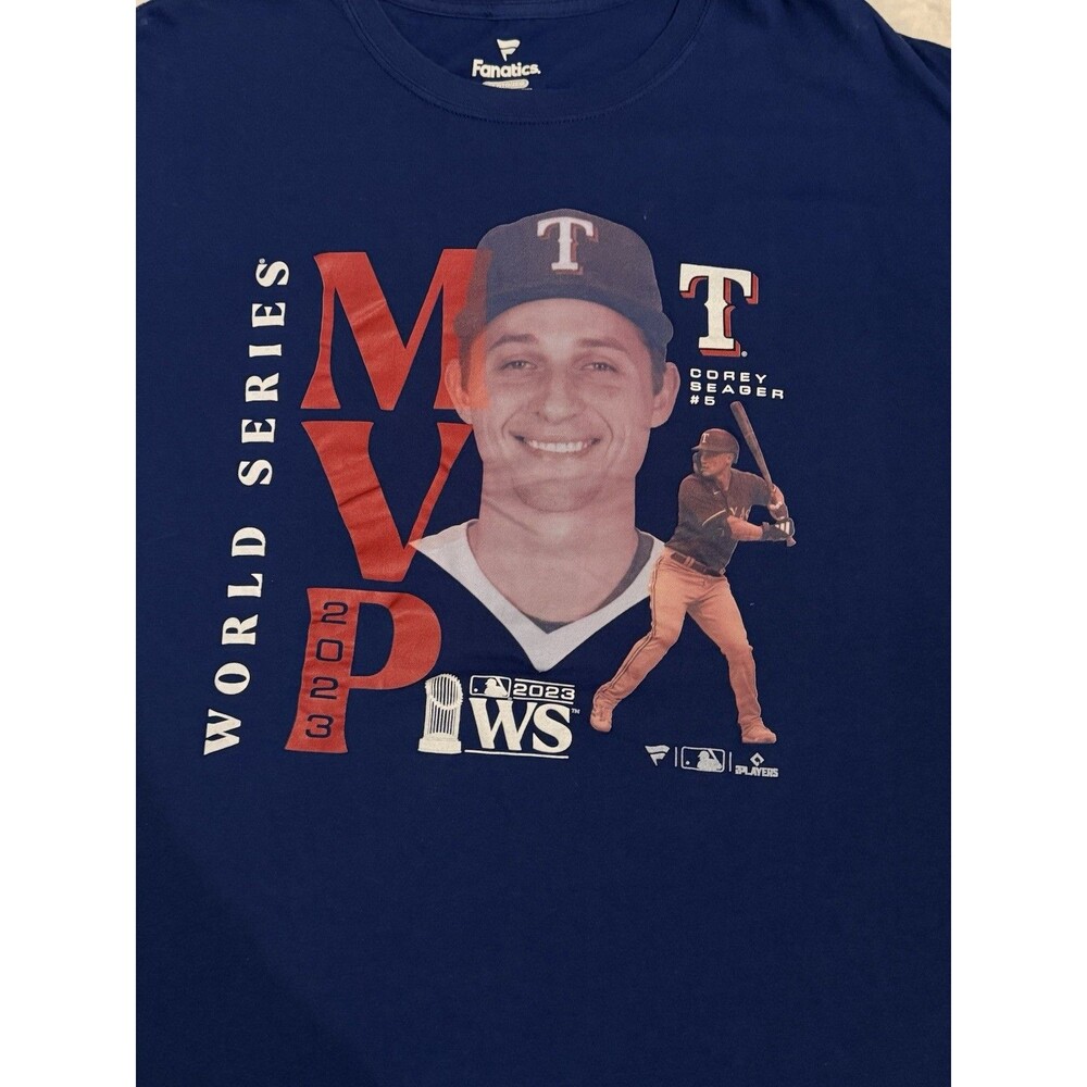 Fanatics 2023 World Series MVP Corey Seager T-Shirt Size 2XL
